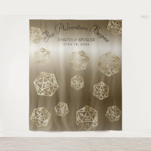 RPG Luxe   Gold Fantasy Tabletop Gamer Photo Booth Tapestry