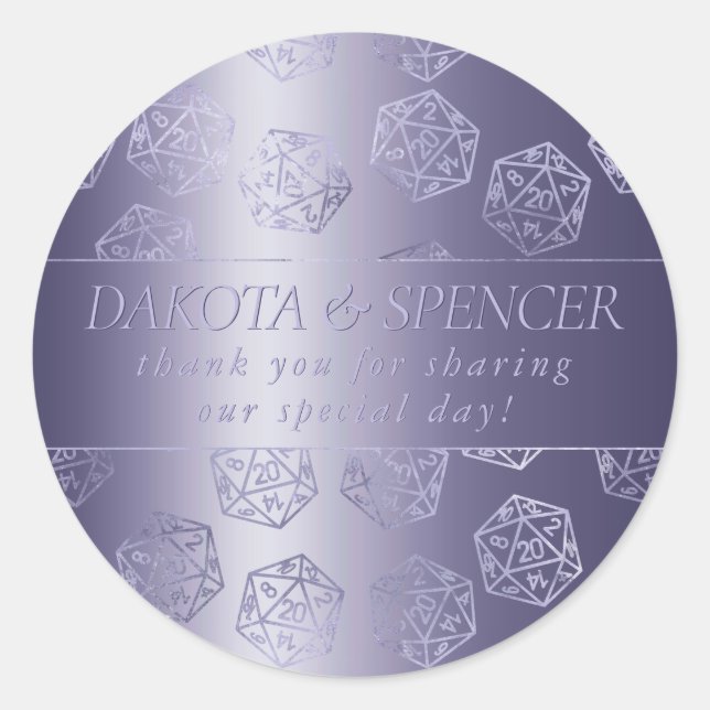 RPG Luxe | Purple Fantasy Tabletop Gamer Custom Classic Round Sticker (Front)