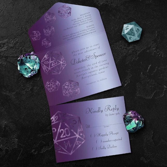 RPG Luxe | Violet Sheen Fantasy Tabletop Gamer All In One Invitation (Creator Uploaded)