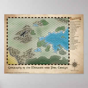 RPG Midlands Regional Map Poster