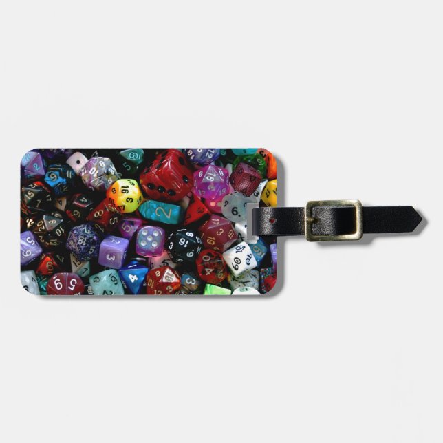 RPG Multi-sided Dice Luggage Tag (Front Horizontal)
