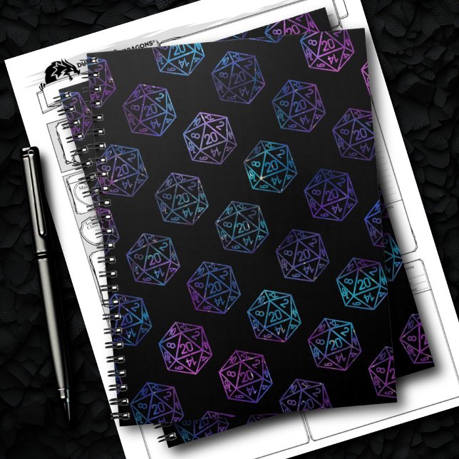 RPG Pattern | Purple PnP Tabletop Role Player Dice Notebook (Creator Uploaded)