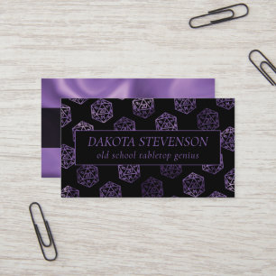 RPG Pattern   Purple Tabletop Role Player Brandin Business Card