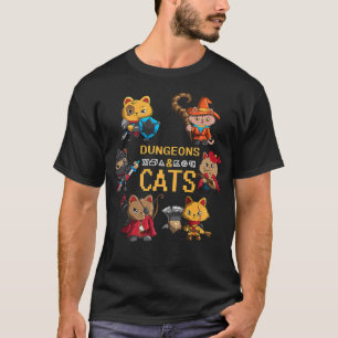 Rpg Player Roleplaying Fan Game Night With Cat Fig T-Shirt
