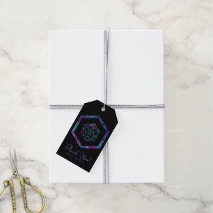 RPG Purple Pattern   PnP Tabletop Dice Thank You Gift Tags