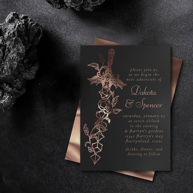 RPG Sword | Copper Fantasy Tabletop Gamer Dice Invitation (Creator Uploaded)