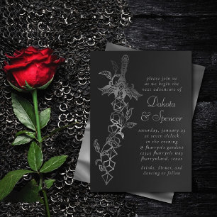 RPG Sword   Fantasy Tabletop Retro PnP Gamer Dice Invitation