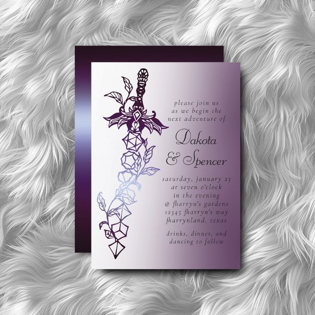 RPG Sword | Purple Sheen Fantasy Tabletop Gamer Invitation (Creator Uploaded)