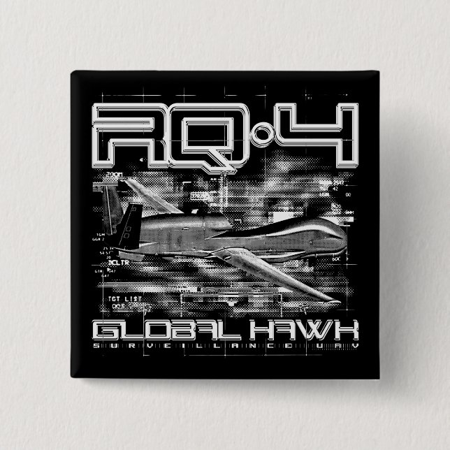 RQ-4 Global Hawk 15 Cm Square Badge (Front)