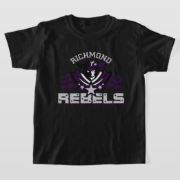 RR 02 | Grey Rebel Logo Kids Black T-Shirt