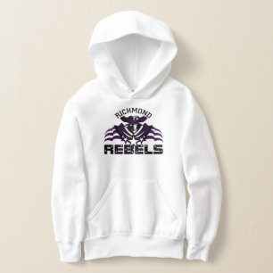 RR 03   Black Rebel Logo Kids White Hoodie