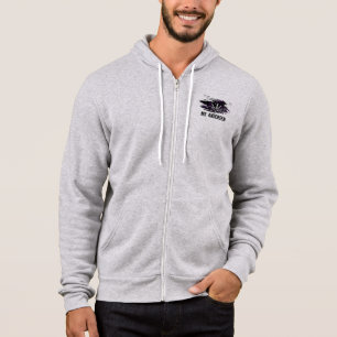 RR 03   Black Rebel Logo Men's Grey Custom Hoodie
