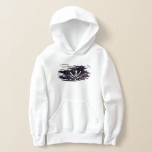 RR 04   Grunge Rebel Logo Kids White Hoodie