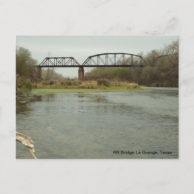 RR Bridge La Grange, Texas Postcard (Front)