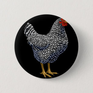 Rred Plymouth Rock Hen Chicken Lover 6 Cm Round Badge