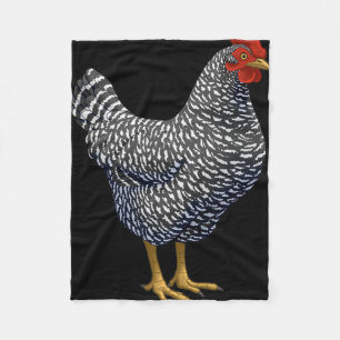 Rred Plymouth Rock Hen Chicken Lover Fleece Blanket
