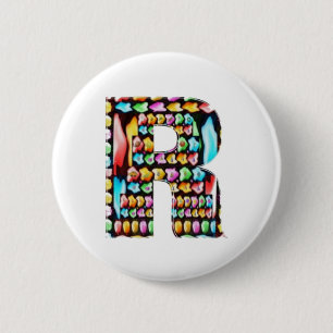 RRR ALPHAR ALPHABET 6 CM ROUND BADGE