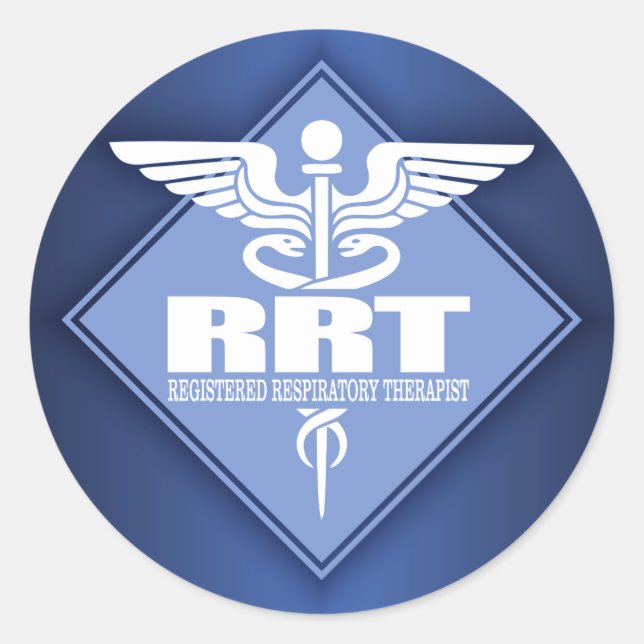RRT Registered Respiratory Therapist Classic Round Sticker (Front)