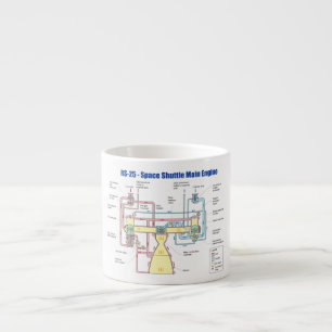 RS-25 Space Shuttle Main Engine Diagram Espresso Cup
