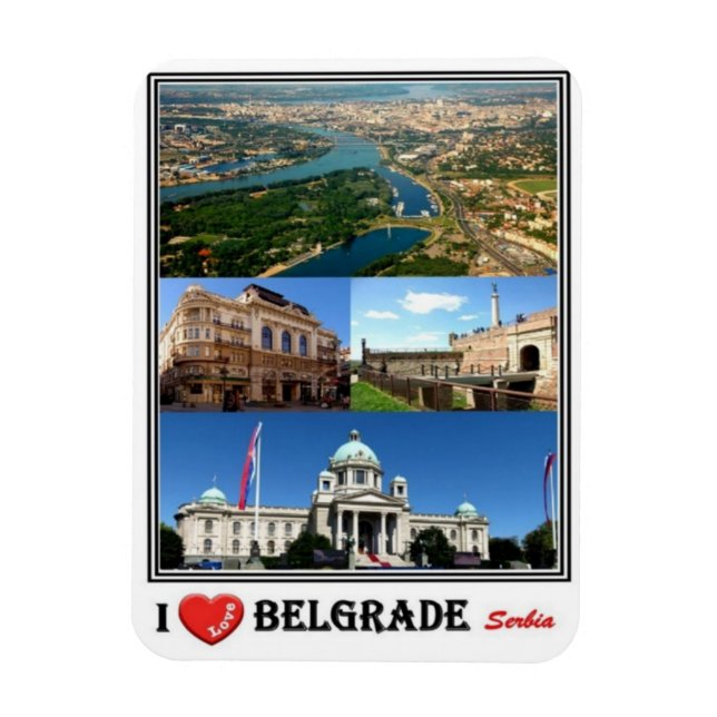 RS Serbia - Belgrade -  I Love Mosaic - Magnet (Vertical)