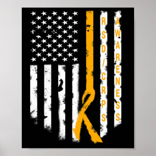 Rsd Crps Awareness American Flag Support Top Tee Poster