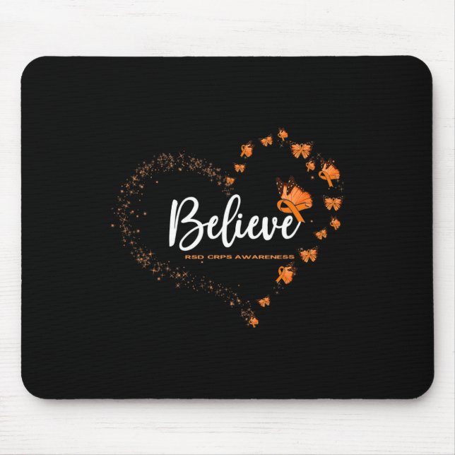 Rsd Crps Awareness Butterfly Believe  Mouse Mat (Front)