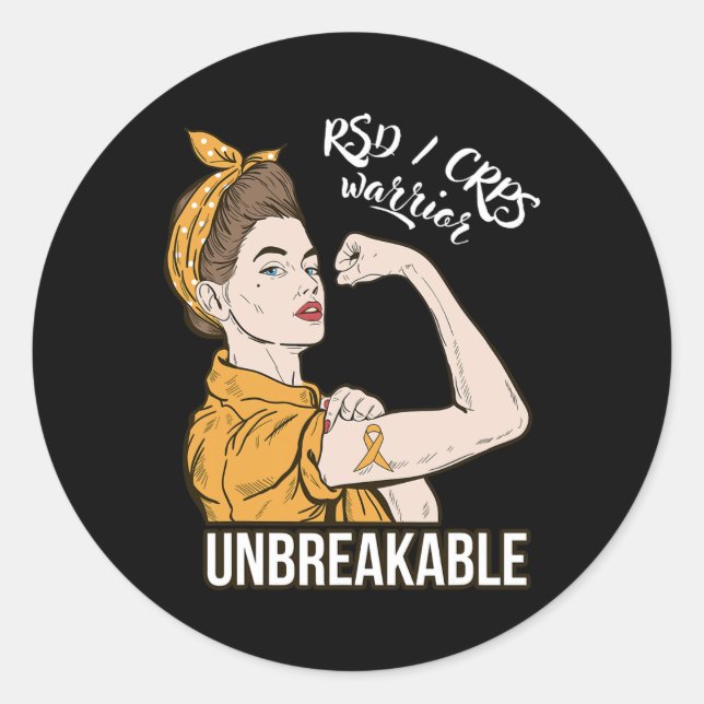 Rsd Crps Awareness Crps Warrior Unbreakable Tee Gi Classic Round Sticker (Front)