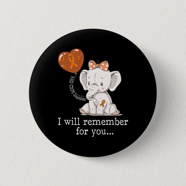 Rsd Crps Awareness Elephant  6 Cm Round Badge (Front)