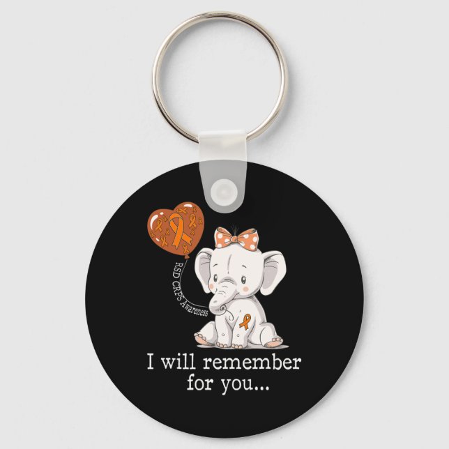RSD CRPS Awareness Elephant  Key Ring (Front)