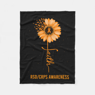 Rsd Crps Awareness Faith Daisy Flower Ribbon Fleece Blanket