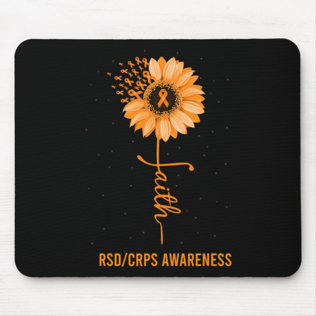 RSD CRPS Awareness Faith Daisy Flower Ribbon Mouse Mat (Front)