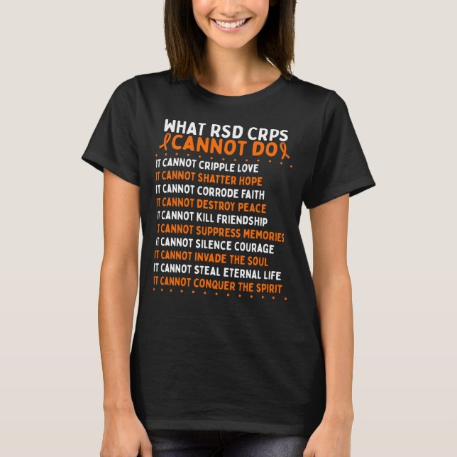 RSD CRPS Awareness Fighter CRPS Warrior Ribbon T-Shirt (Front)