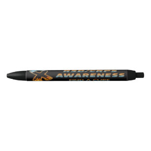 RSD/CRPS AWARENESS fire & ice ribbon Black Ink Pen
