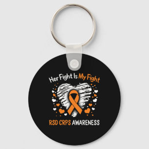 RSD CRPS Awareness Her Fight Orange Ribbon Complex Key Ring