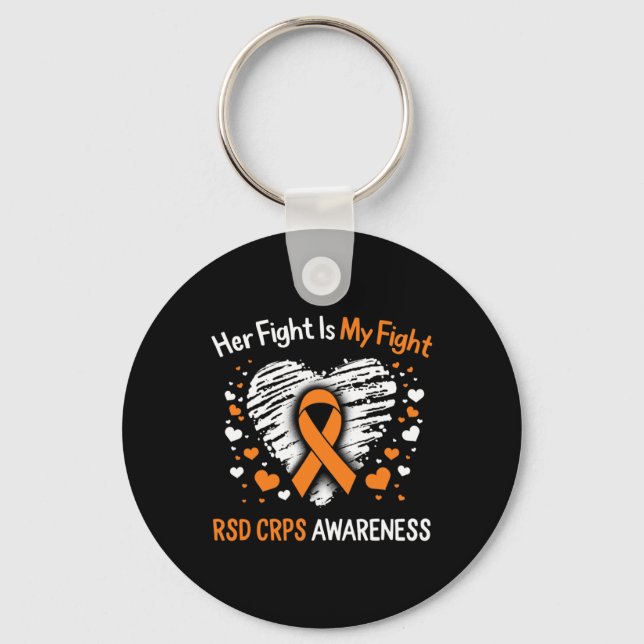 RSD CRPS Awareness Her Fight Orange Ribbon Complex Key Ring (Front)