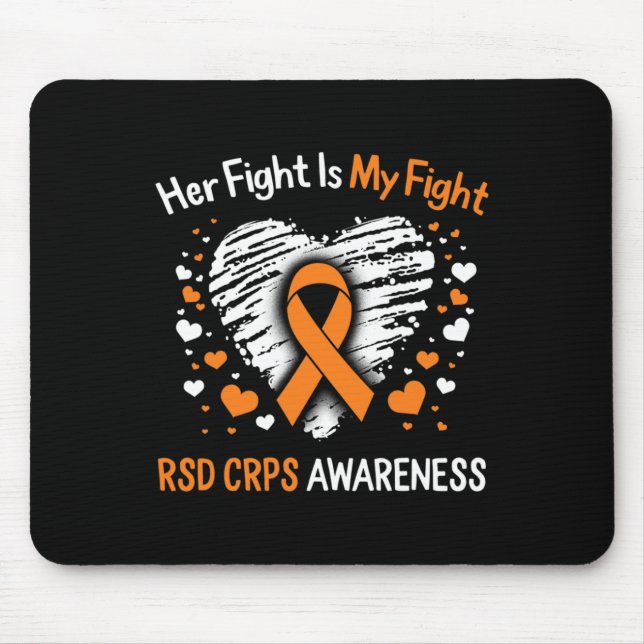 RSD CRPS Awareness Her Fight Orange Ribbon Complex Mouse Mat (Front)