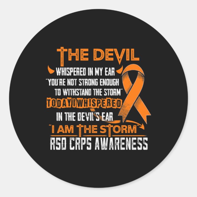 Rsd Crps Awareness I Am The Storm Devil  Classic Round Sticker (Front)