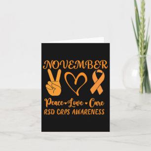 Rsd Crps Awareness Month November Peace Love Cure Card