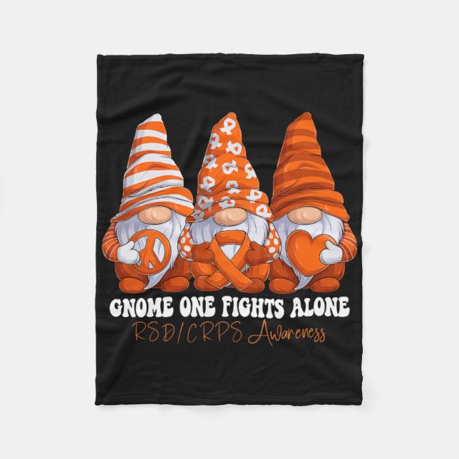 Rsd Crps Awareness Month Orange Ribbon Gnomies Sup Fleece Blanket (Front)