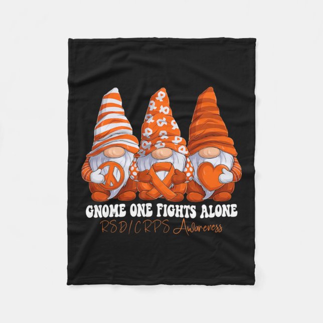 Rsd Crps Awareness Month Orange Ribbon Gnomies Sup Fleece Blanket (Front)