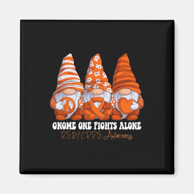 Rsd Crps Awareness Month Orange Ribbon Gnomies Sup Magnet (Front)