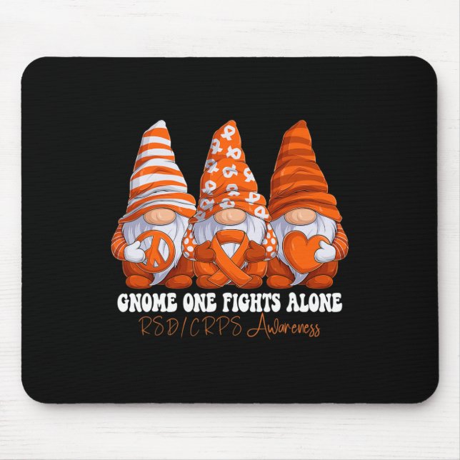 RSD CRPS Awareness Month Orange Ribbon Gnomies Sup Mouse Mat (Front)