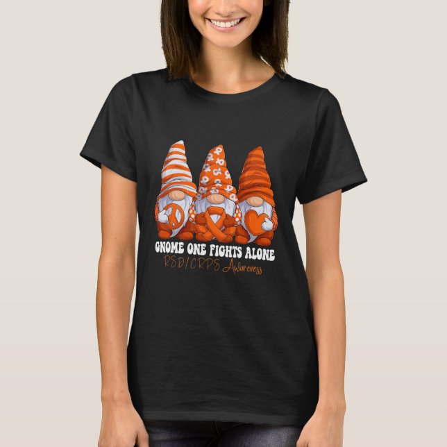 Rsd Crps Awareness Month Orange Ribbon Gnomies Sup T-Shirt (Front)