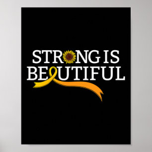 RSD CRPS Awareness Novelty Orange Ribbon Sunflower Poster