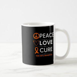 RSD CRPS Awareness Peace Love Cure Fighter Orange Coffee Mug