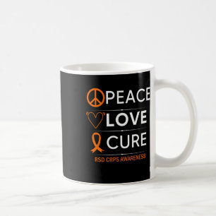 Rsd Crps Awareness Peace Love Cure Fighter Orange Coffee Mug