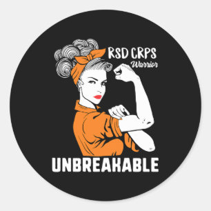 Rsd Crps Awareness Warrior Complex Regional Strong Classic Round Sticker