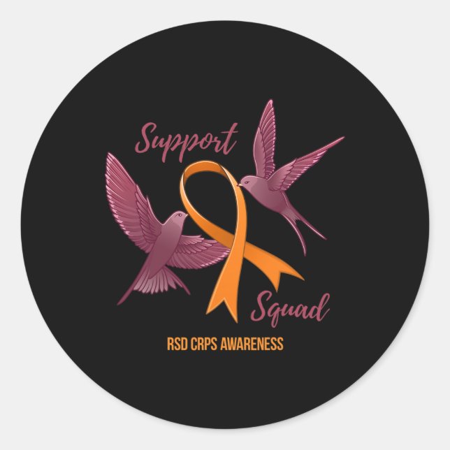 Rsd Crps Awareness Warrior Survivor Support Squad  Classic Round Sticker (Front)