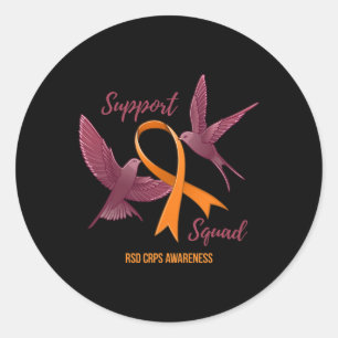 RSD CRPS Awareness Warrior Survivor Support Squad Classic Round Sticker