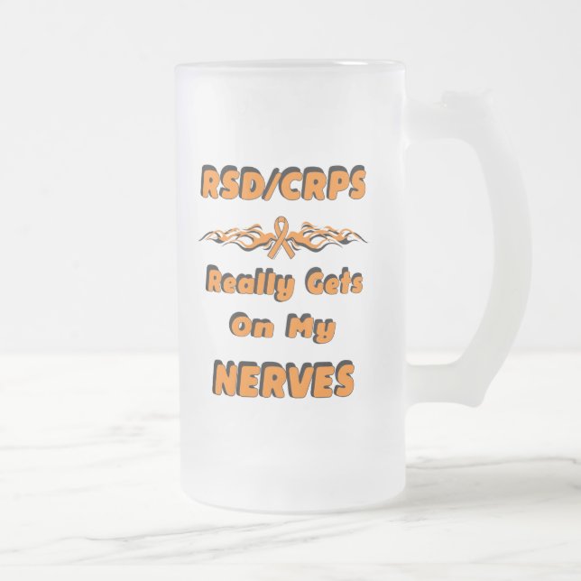 RSD/CRPS... Nerves Frosted Glass Beer Mug (Right)